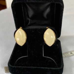 Vintage Trifari cream colored earrings